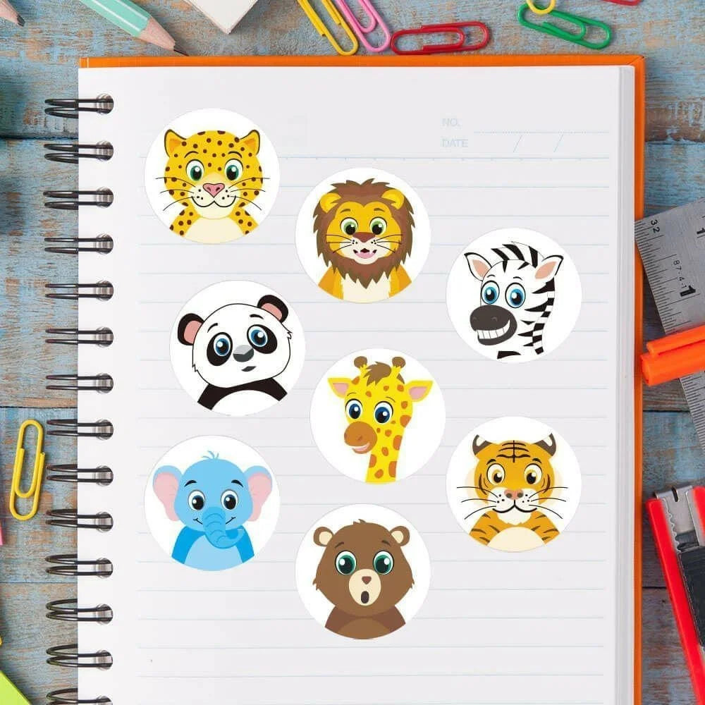 Cartoon Animal Pattern Stickers Cute Reward Labels Teacher Encouragement Supplies for Kindergarten - A-374 - 3