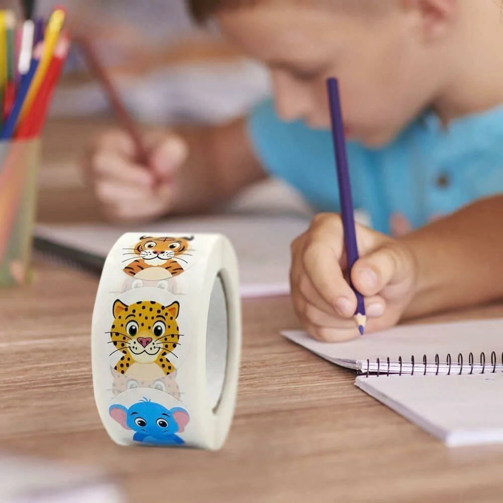 Cartoon Animal Pattern Stickers Cute Reward Labels Teacher Encouragement Supplies for Kindergarten - A-374 - 4
