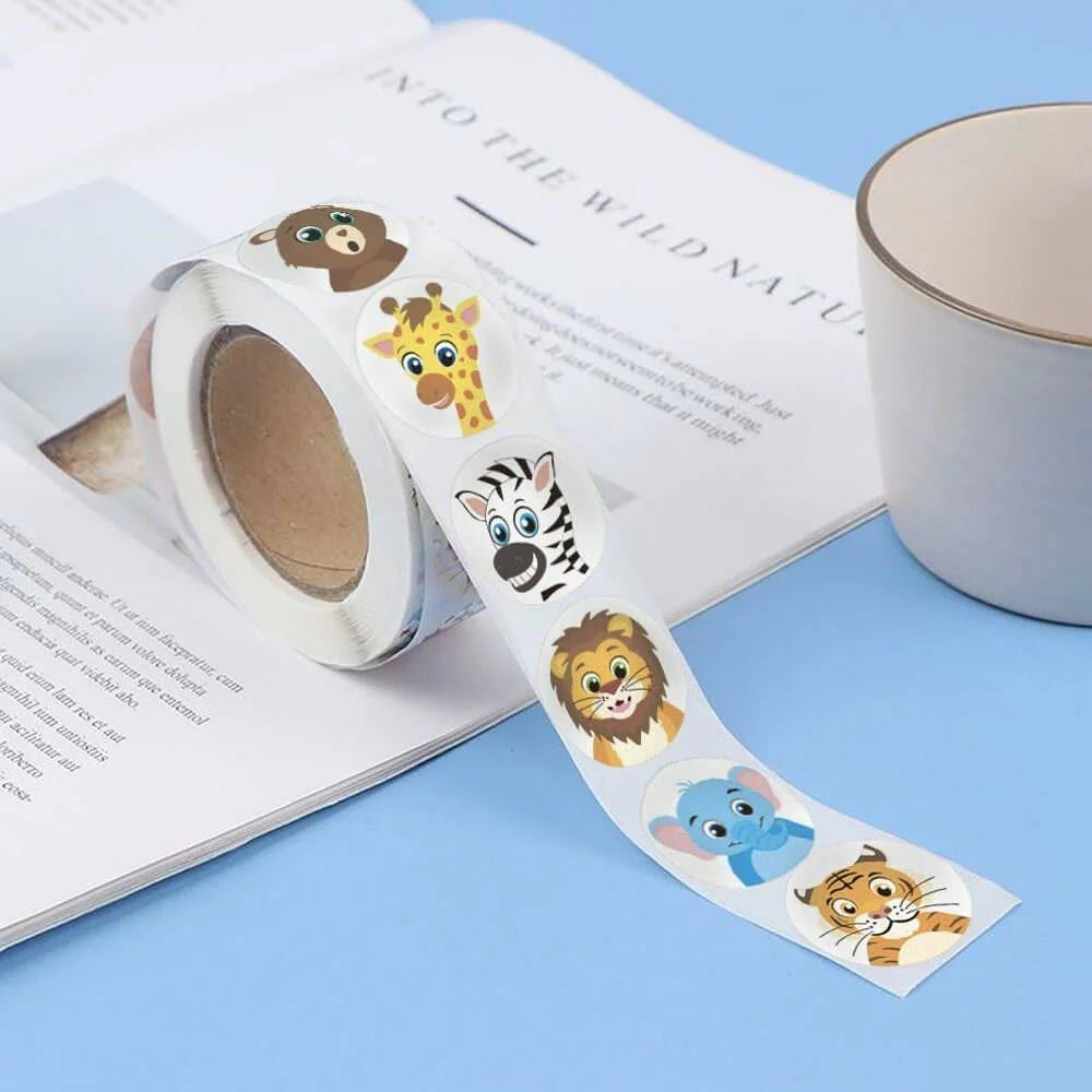 Cartoon Animal Pattern Stickers Cute Reward Labels Teacher Encouragement Supplies for Kindergarten - A-374 - 5