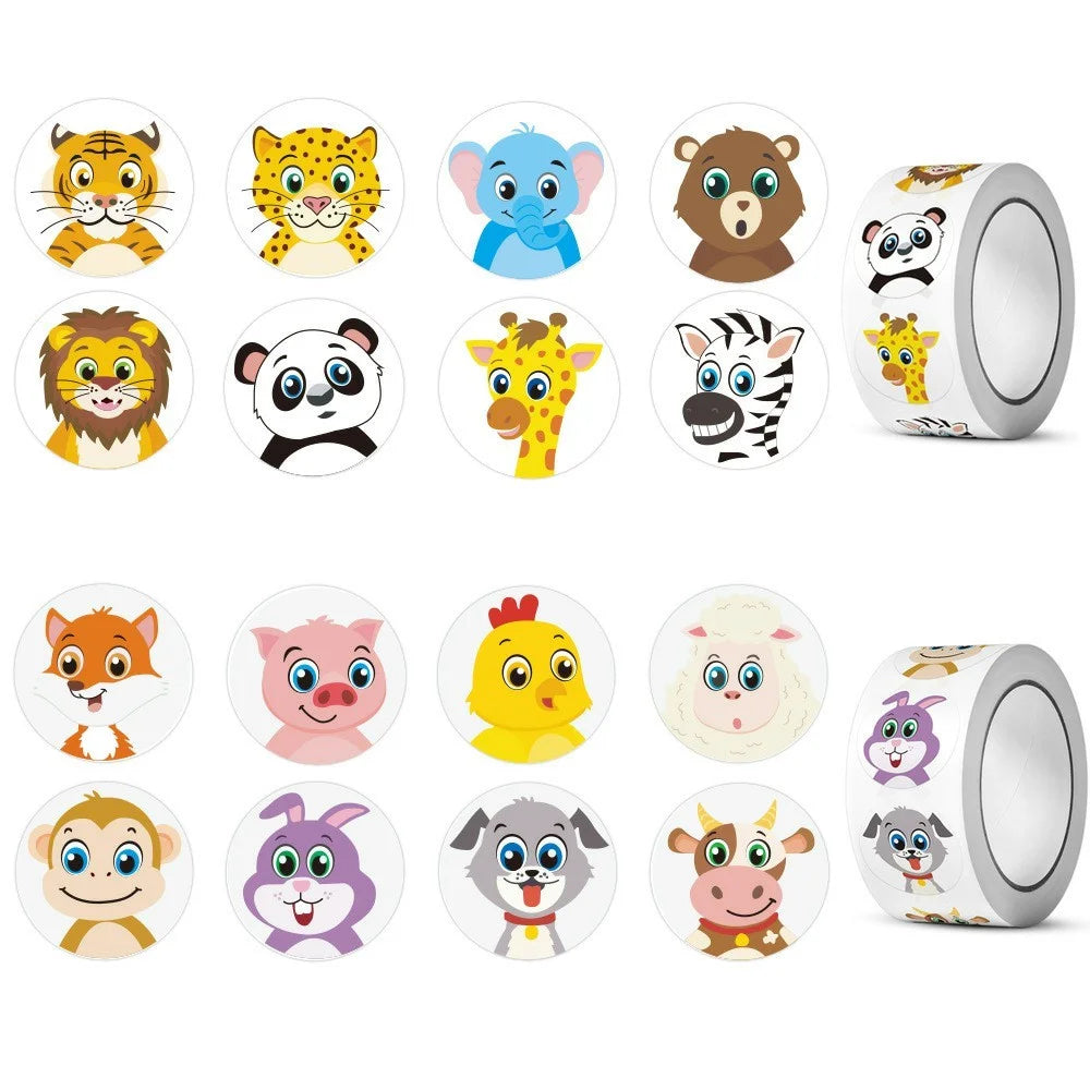 Cartoon Animal Pattern Stickers Cute Reward Labels Teacher Encouragement Supplies for Kindergarten - A-374 - 6