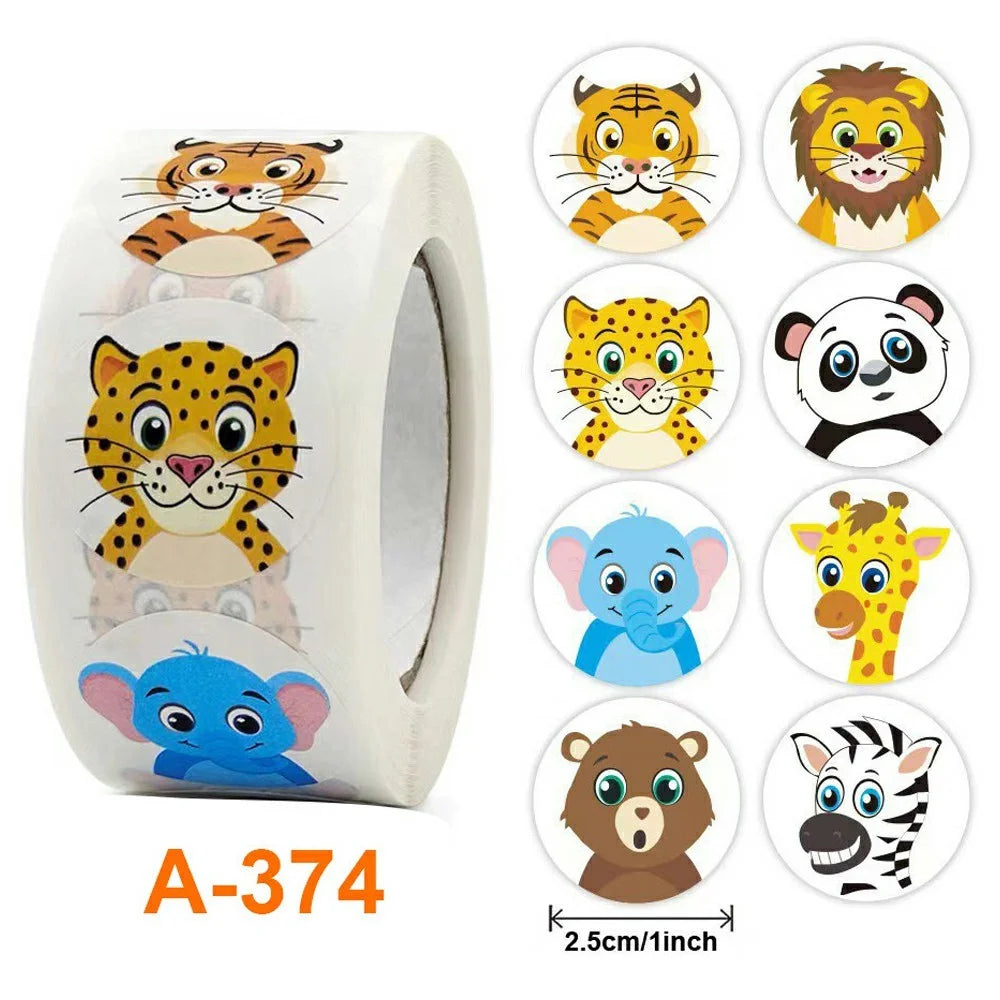 Cartoon Animal Pattern Stickers Cute Reward Labels Teacher Encouragement Supplies for Kindergarten - A-374 - 7
