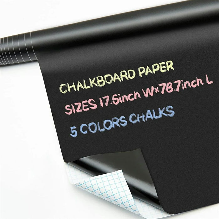 45 x 200cm Self Adhesive Chalkboard Wall Sticker Waterproof PVC Erasable Blackboard Decal - Black - 1