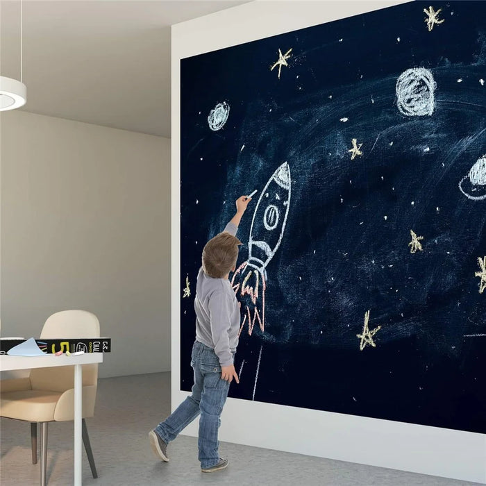 45 x 200cm Self Adhesive Chalkboard Wall Sticker Waterproof PVC Erasable Blackboard Decal - Black - 6