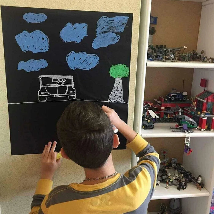 45 x 200cm Self Adhesive Chalkboard Wall Sticker Waterproof PVC Erasable Blackboard Decal - Black - 7