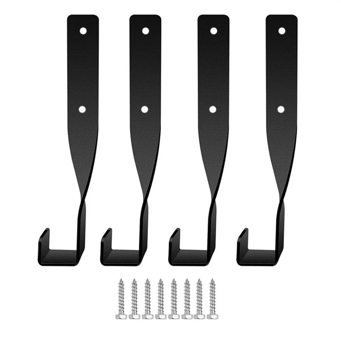 4Pcs Heavy Duty Chainsaw Storage Rack Wall Mount Hook Garage Tool Holder - Black - 1