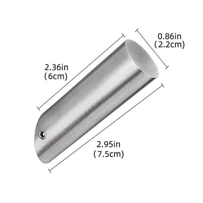 Stainless Steel Wall Mounted Coat Hook Single Hook Bathroom Towel Rack Clothes Hanger - Silver - 7