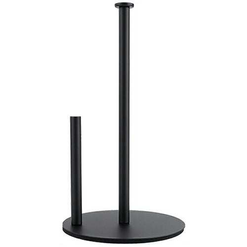 Stainless Steel Kitchen Roll Paper Holder Desktop Countertop Tissue Stand Organizer for Paper Towels - Black - 1
