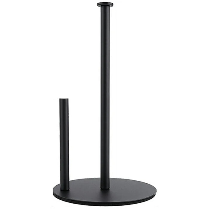 Stainless Steel Kitchen Roll Paper Holder Desktop Countertop Tissue Stand Organizer for Paper Towels - Black - 1