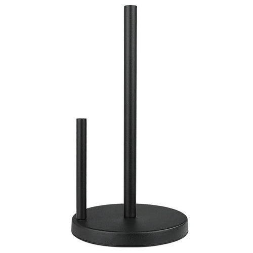 Kitchen Countertop Paper Towel Holder Stainless Steel Vertical Dual Rod Tissue Stand - Black - 1