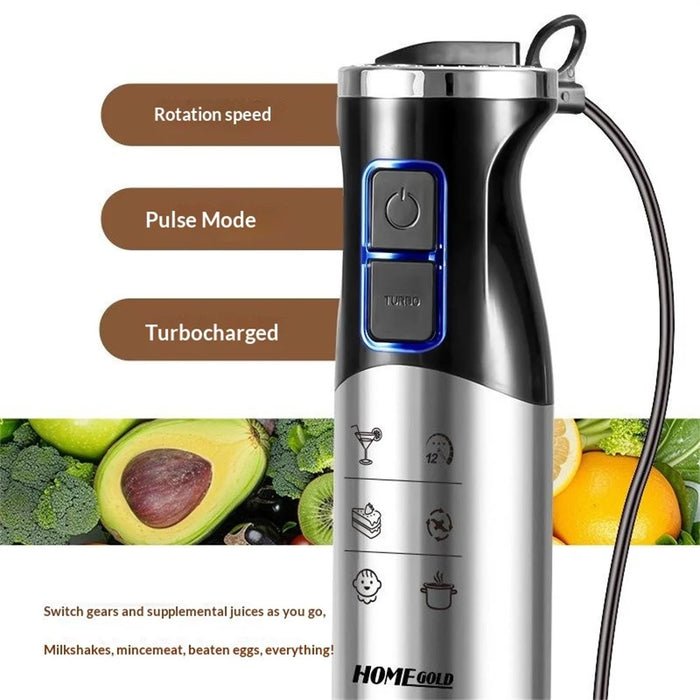 HOME GOLD HG-2106 600W Multifunction Household Electric Blender Stainless Steel Baby Food Maker Handheld Cooking Stick (BPA Free, No FDA) - 3