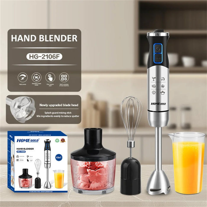 HOME GOLD HG-2106F 600W Multifunction Electric Blender Stainless Steel Handheld Cooking Stick with Meat Grinder Egg Whisk 600ml Cup (BPA Free, No FDA) - 2
