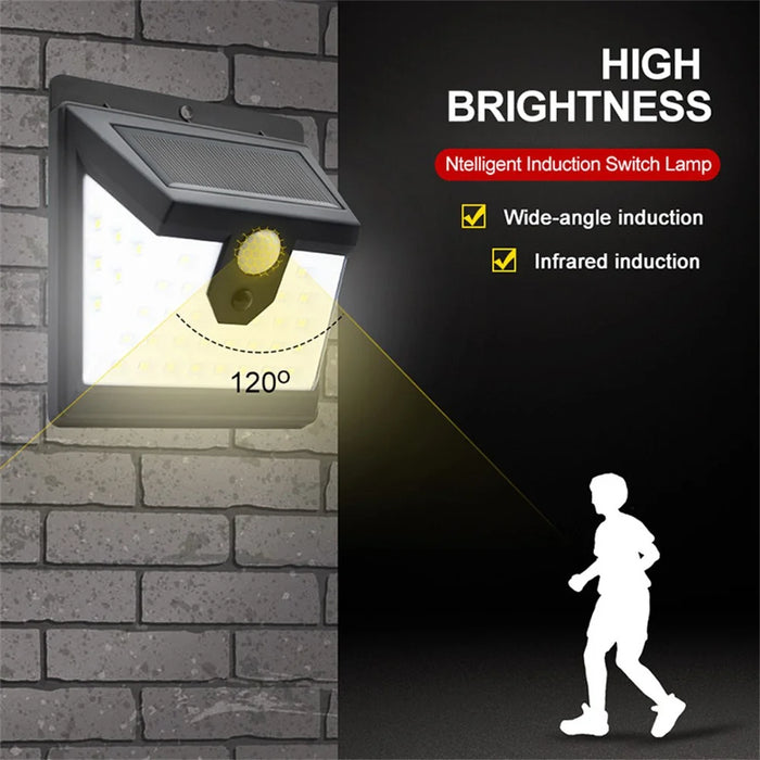 40-LED Solar Powered Motion Sensor Wall Light IP65 Waterproof Outdoor Garden Yard Lamp - 4