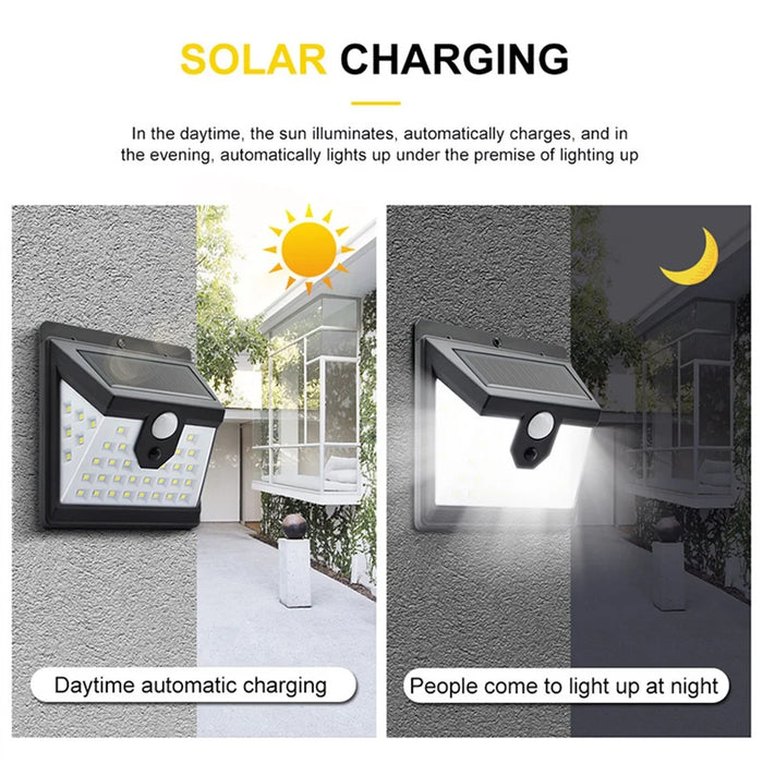 40-LED Solar Powered Motion Sensor Wall Light IP65 Waterproof Outdoor Garden Yard Lamp - 7
