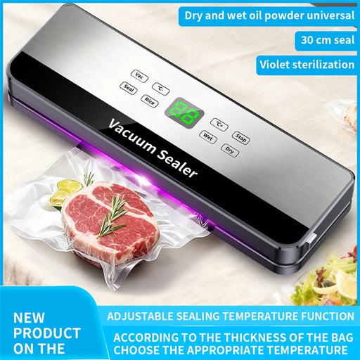 813 Temperature Control Vacuum Sealer Dry / Wet Dual Use Food Sealing Machine with 10 Vacuum Bags - EU Plug - 2