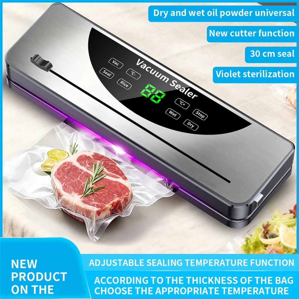 811 Dry / Wet Dual Use Electric Vacuum Sealer Temperature Control Food Packing Machine with 10 Vacuum Bags - EU Plug - 2