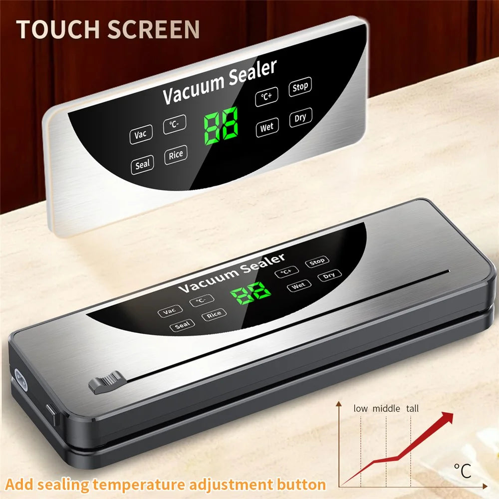 811 Dry / Wet Dual Use Electric Vacuum Sealer Temperature Control Food Packing Machine with 10 Vacuum Bags - EU Plug - 5