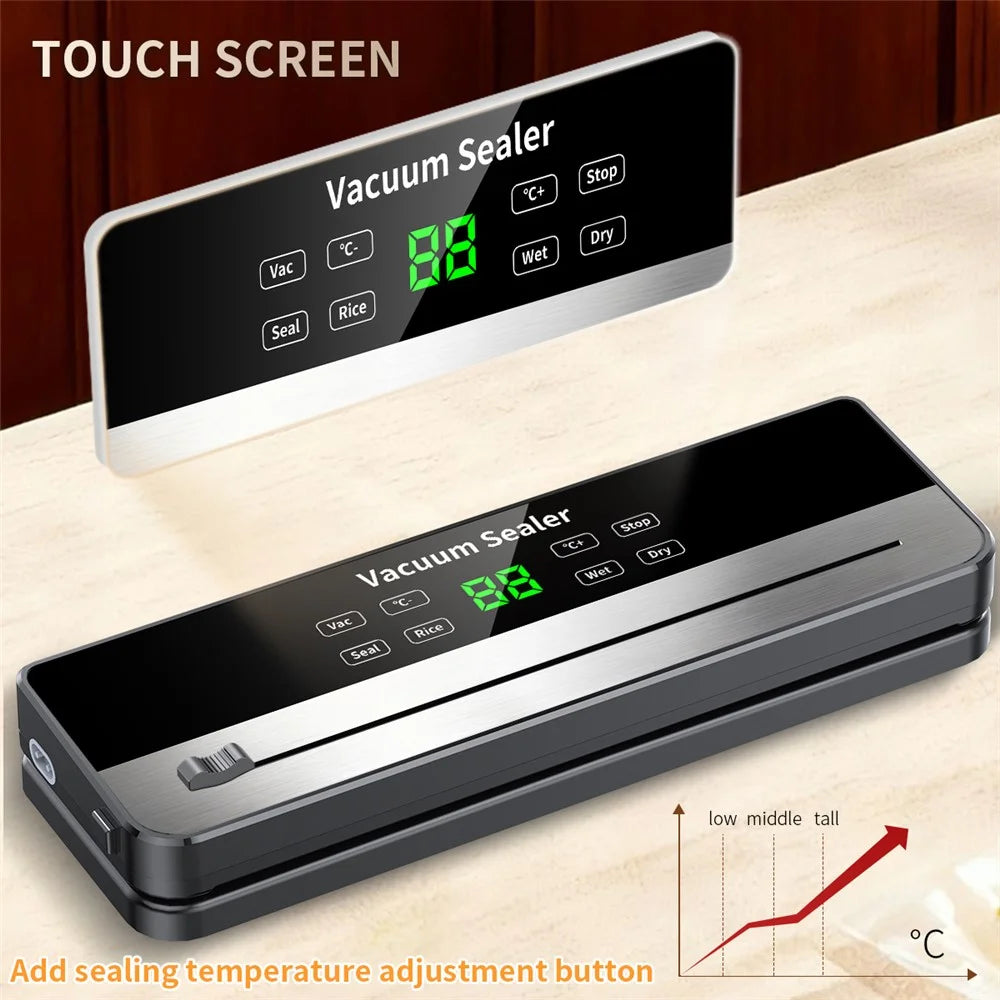 817 Multi-Function Vacuum Sealer Temperature Control Automatic Food Sealer Machine Built-in Sliding Cutter, with 10 Vacuum Bags - EU Plug - 6