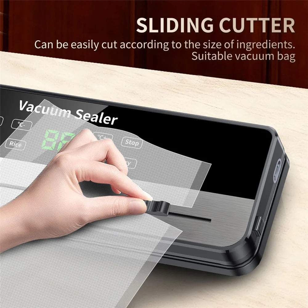 817 Multi-Function Vacuum Sealer Temperature Control Automatic Food Sealer Machine Built-in Sliding Cutter, with 10 Vacuum Bags - EU Plug - 7