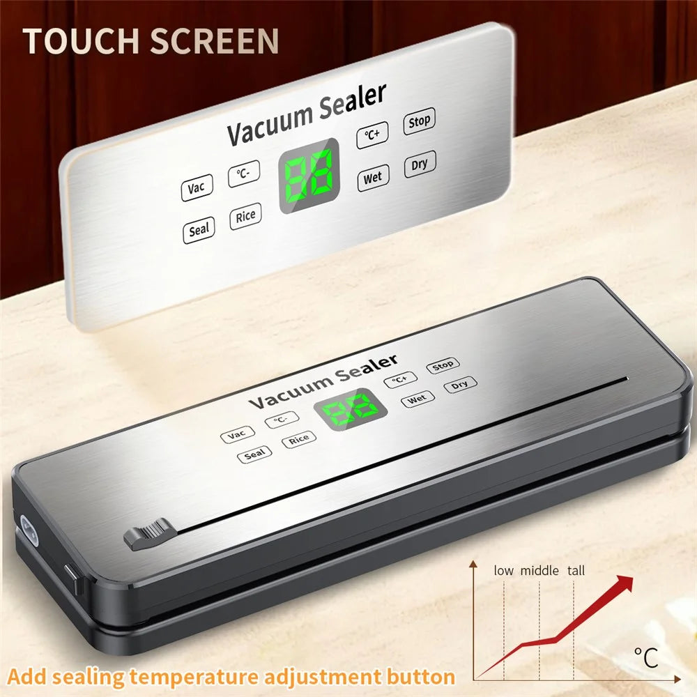 818 Multi-function Vacuum Sealer Food Packaging Machine Dry Wet Dual Use Sealing Machine with 10 Vacuum Bags - EU Plug - 5