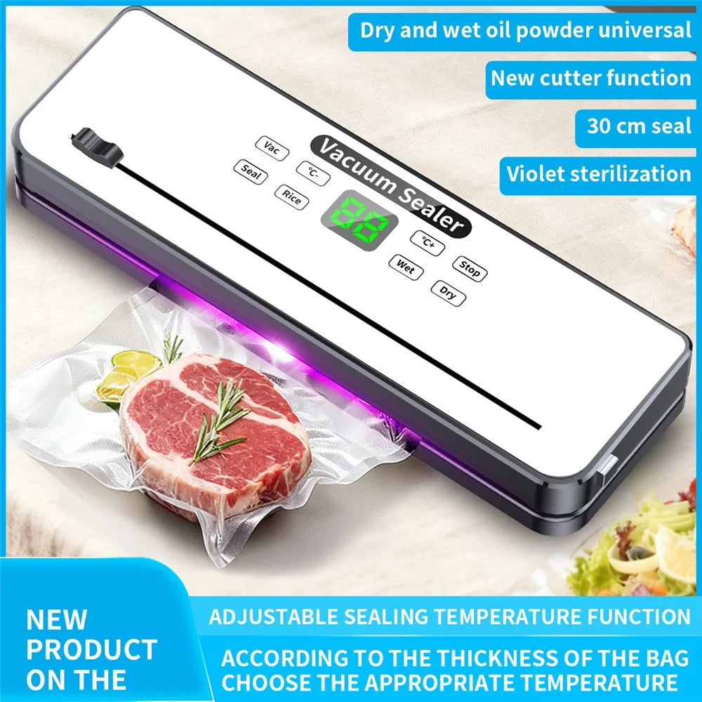 815 Electric Food Vacuum Sealer Temperature Control Dry / Wet Dual Use Sealing Machine with 10 Vacuum Bags - EU Plug - 2