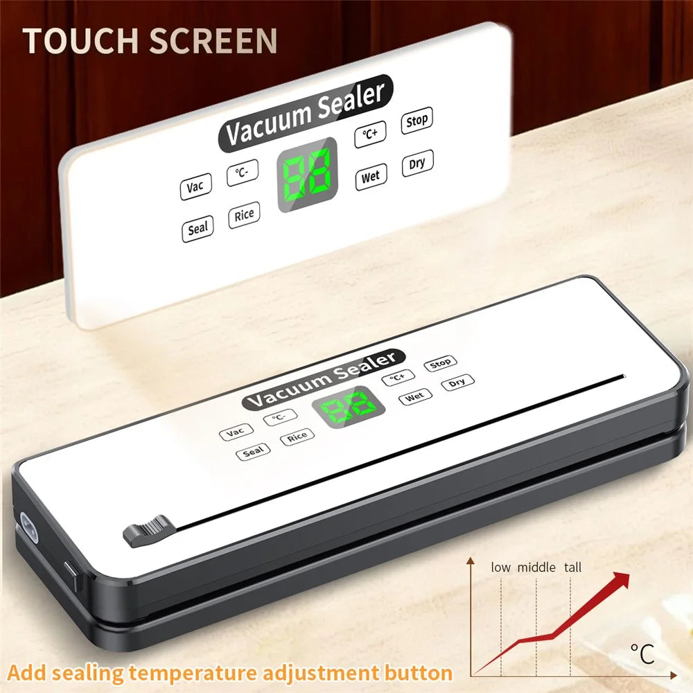815 Electric Food Vacuum Sealer Temperature Control Dry / Wet Dual Use Sealing Machine with 10 Vacuum Bags - EU Plug - 5