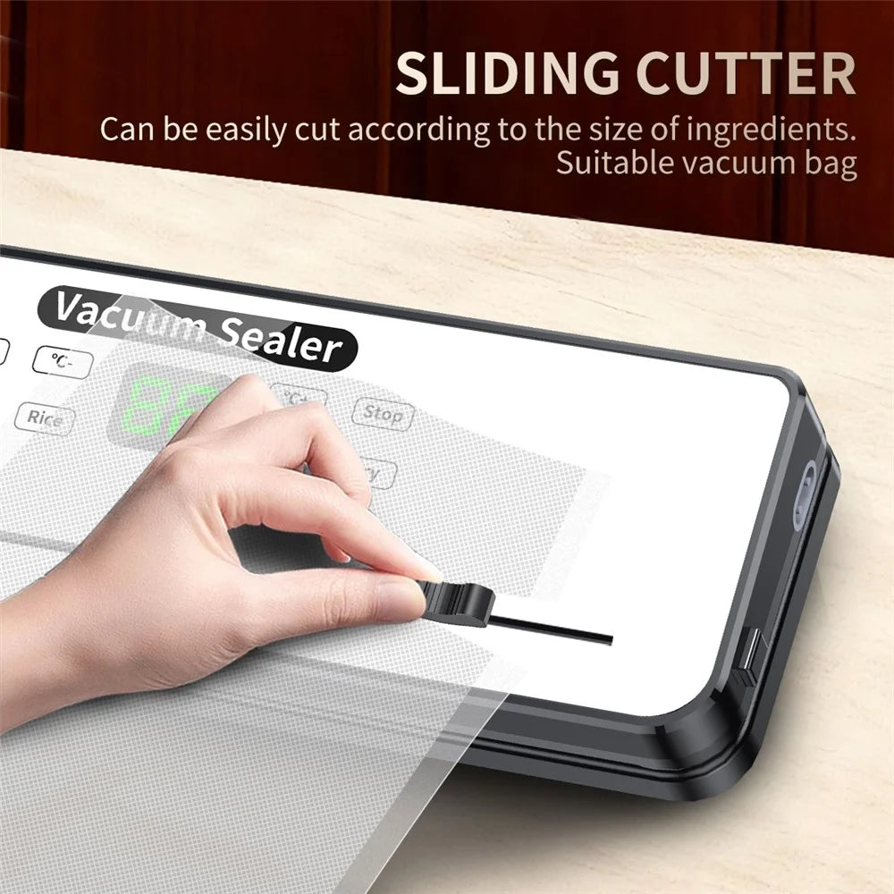 815 Electric Food Vacuum Sealer Temperature Control Dry / Wet Dual Use Sealing Machine with 10 Vacuum Bags - EU Plug - 6