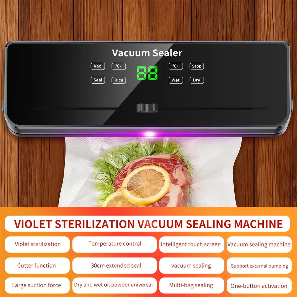 812 Multi-function Food Vacuum Sealer with 10 Vacuum Bags Dry Wet Dual Use Vacuum Sealing Machine - EU Plug - 3