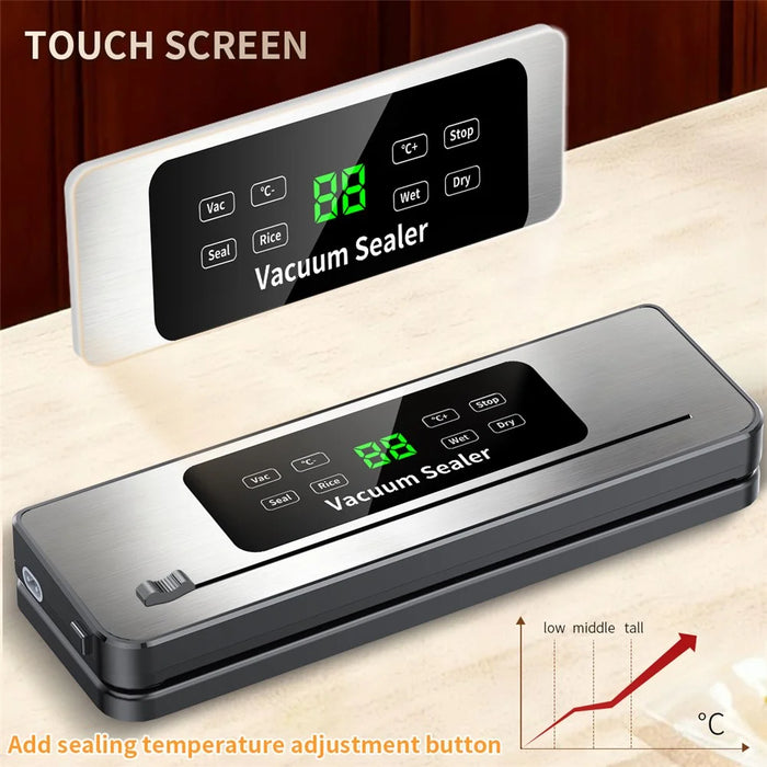 816 Vacuum Sealer with 10 Vacuum Bags Dry Wet Dual Use Food Packaging Machine for Home / Commercial - 5