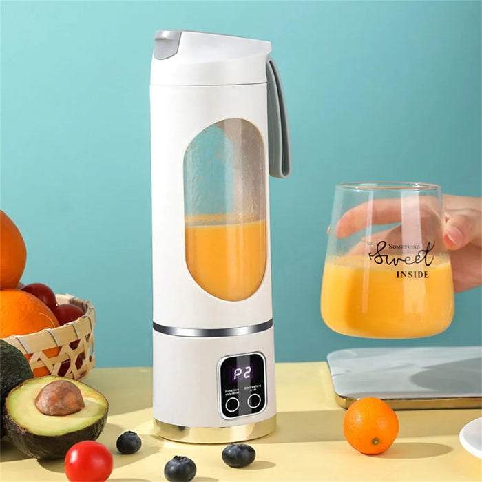450ml Portable Juicer Cup USB Rechargeable 12 Blade Wireless Fruit Mixer Blender - White - 3