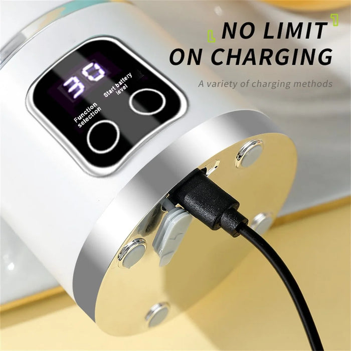450ml Portable Juicer Cup USB Rechargeable 12 Blade Wireless Fruit Mixer Blender - White - 4