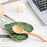 Creative Leaf Shape Ceramic Spoon Rest Dish Kitchen Utensil Holder Decorative Bowl - Green - 2