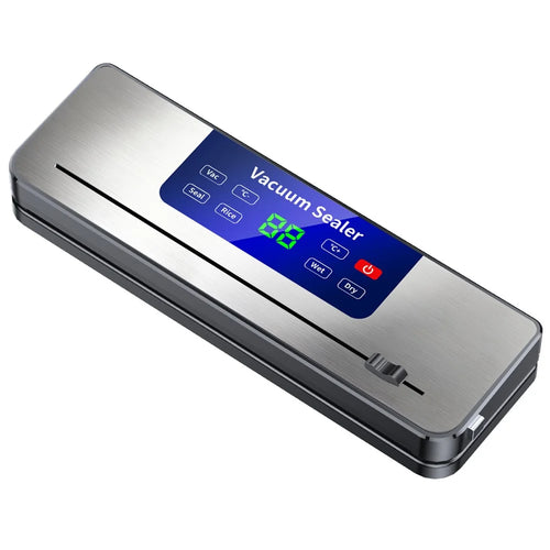 827 USB Rechargeable Vacuum Sealer Machine Kitchen Food Sealer with 10 Textured Bags (English Version) - Sapphire - 1