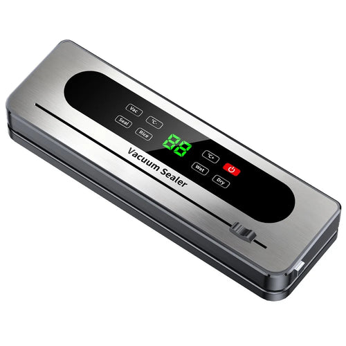 826 Electric Vacuum Sealer Food Storage Seal Touch Button Packaging Machine with 10 Textured Bags (English Version) - Dark Grey - 1