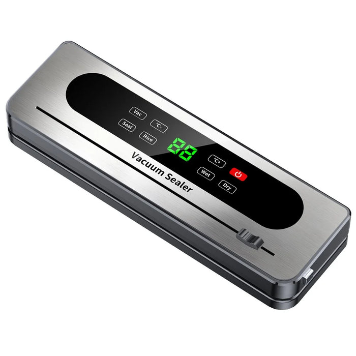 826 Electric Vacuum Sealer Food Storage Seal Touch Button Packaging Machine with 10 Textured Bags (English Version) - Dark Grey - 1