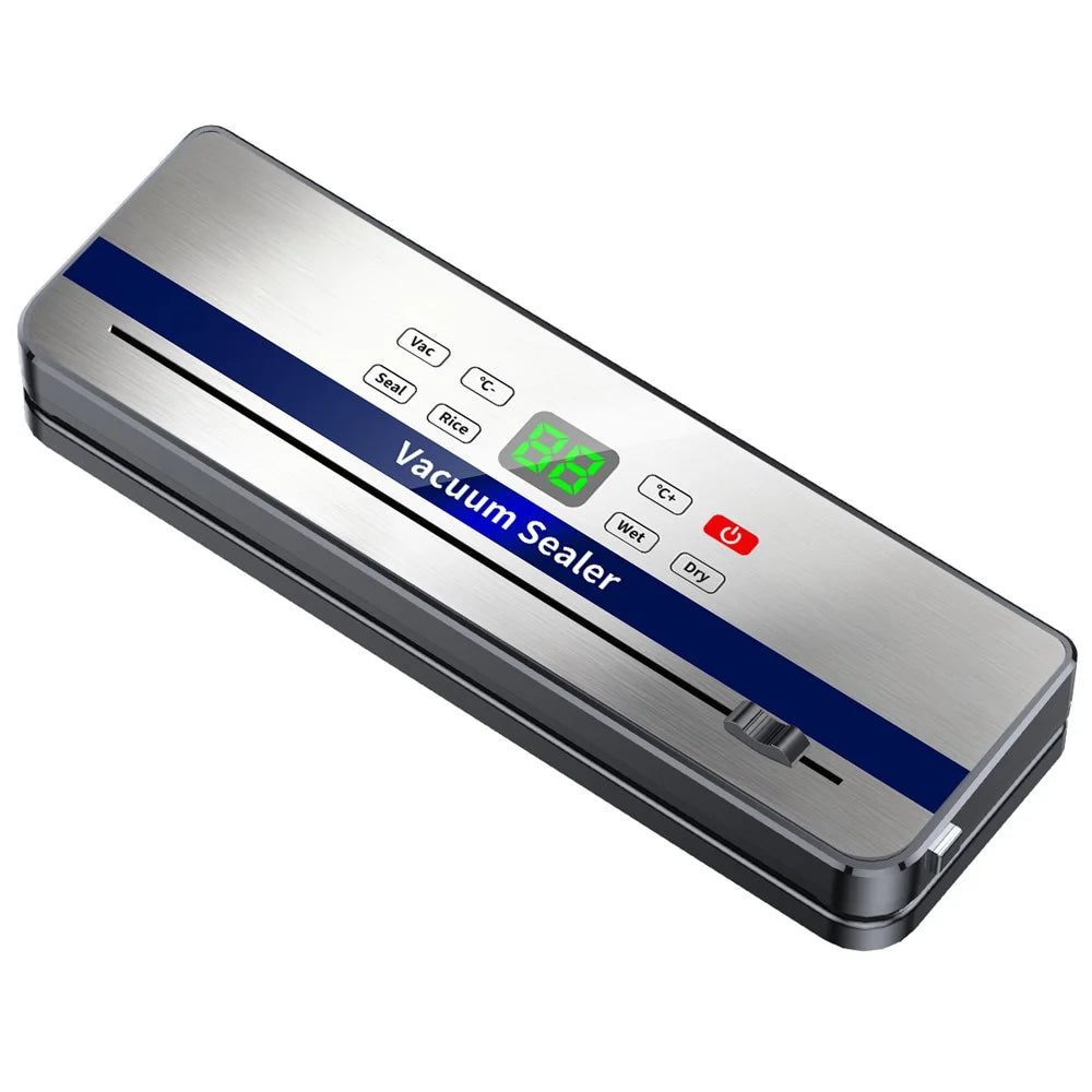 829 Rechargeable Vacuum Sealer Portable Food Sealer Kitchen Preservation Device with 10 Textured Bags (English Version) - Dark Grey - 1