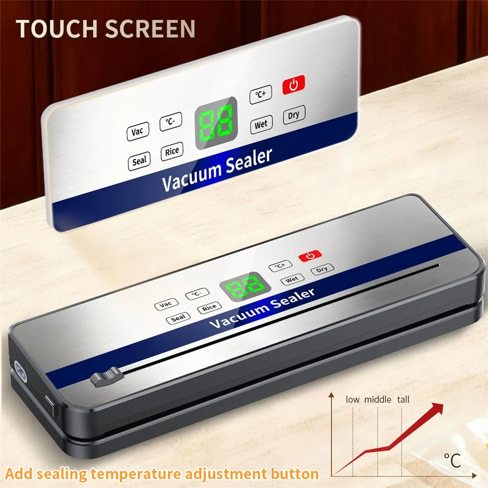 829 Rechargeable Vacuum Sealer Portable Food Sealer Kitchen Preservation Device with 10 Textured Bags (English Version) - Dark Grey - 5