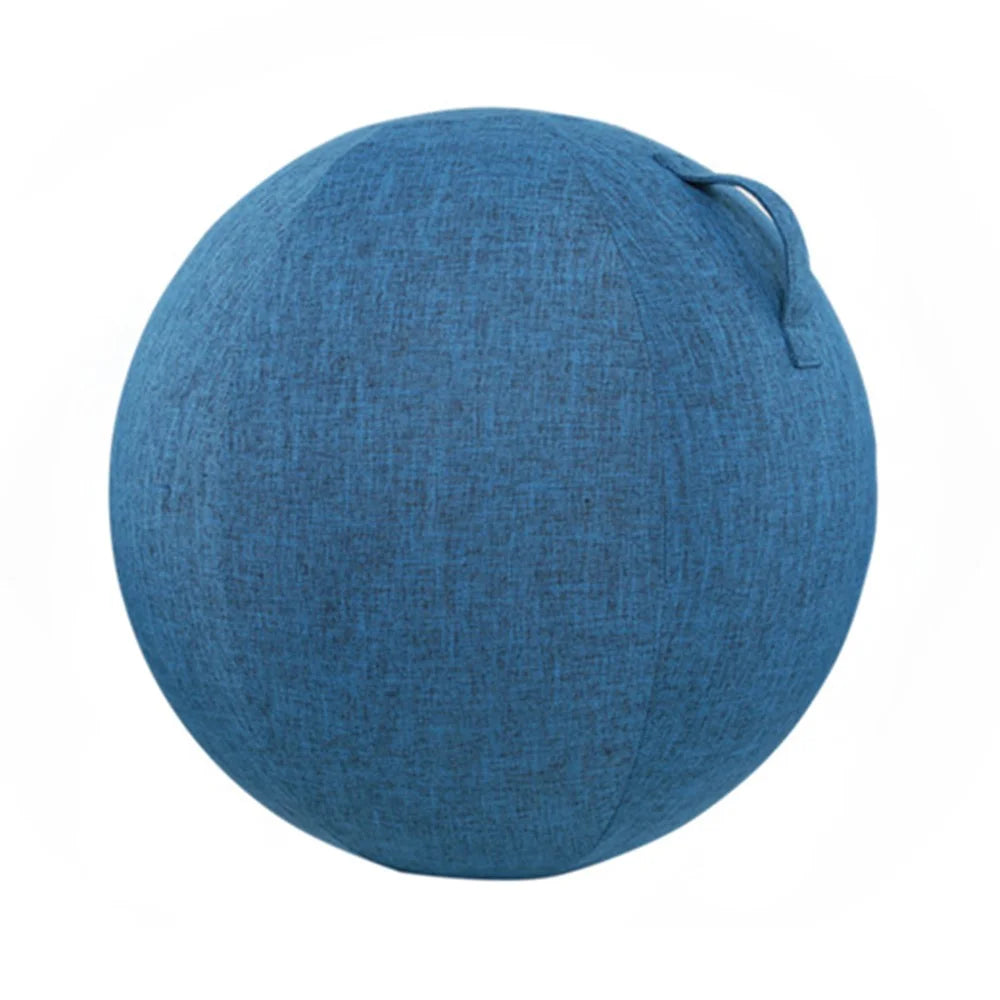 For 65cm Yoga Ball Cotton Linen Protective Cover Non-Slip Fitness Ball Cover with Handle - Dark Blue - 1