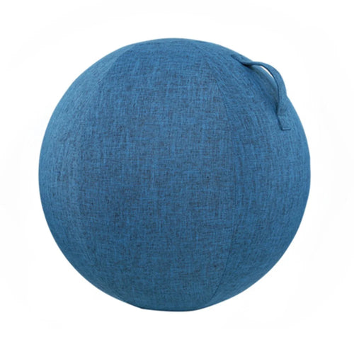 For 65cm Yoga Ball Cotton Linen Protective Cover Non-Slip Fitness Ball Cover with Handle - Dark Blue - 1