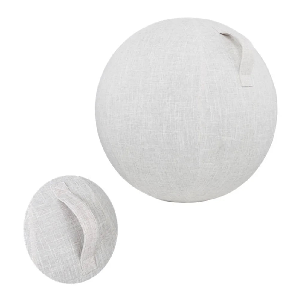 For 65cm Yoga Ball Cotton Linen Protective Cover Non-Slip Fitness Ball Cover with Handle - Dark Blue - 4