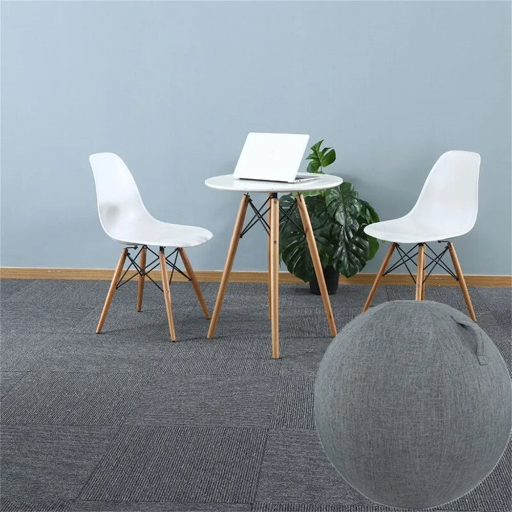 For 65cm Yoga Ball Cotton Linen Protective Cover Non-Slip Fitness Ball Cover with Handle - Dark Blue - 6