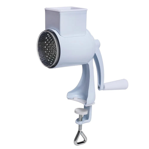 Manual Hand Crank Food Grinder Multifunctional Meat Mincer Nut Crusher Cheese Grater Single Blade (FDA Certificated) - White - 1