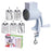Manual Hand Crank Food Grinder Multifunctional Meat Mincer Nut Crusher Cheese Grater 5 Blades (FDA Certificated) - White - 1