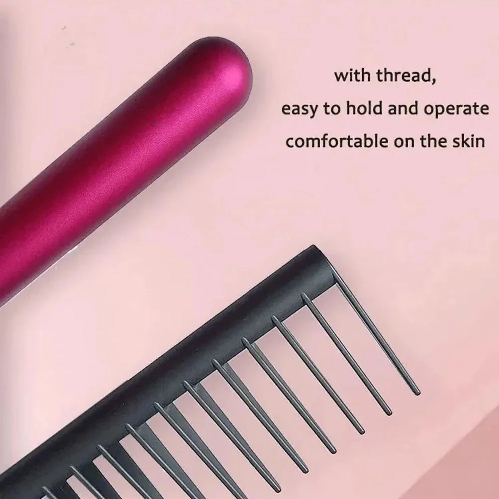 2PCS  /  Set Air Cushion Hair Brush Scalp Massage Comb Detangling Anti Static with Wide Tooth Comb - Rose - 4