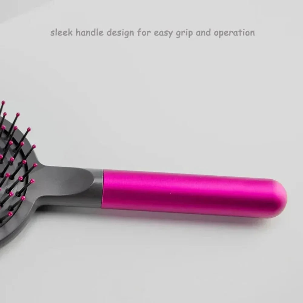 2PCS  /  Set Air Cushion Hair Brush Scalp Massage Comb Detangling Anti Static with Wide Tooth Comb - Rose - 6