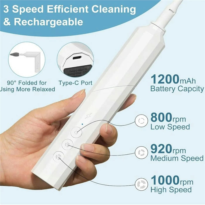 Electric Baby Feeding Bottle Brush Cleaning Kit Multi Function Baby Bottle Cleaner with Drying Rack - White - 3