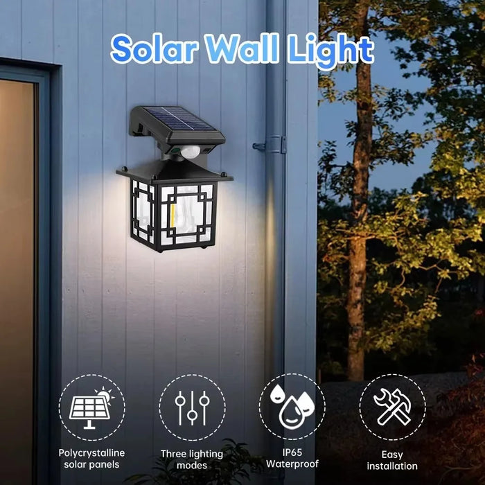 Solar Wall Light Outdoor Waterproof Motion Sensor LED Light with Intelligent Control Three Lighting Modes - JD-1579 - 4