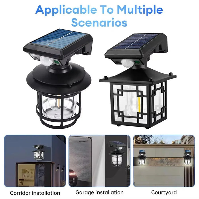 Solar Wall Light Outdoor Waterproof Motion Sensor LED Light with Intelligent Control Three Lighting Modes - JD-1579 - 6