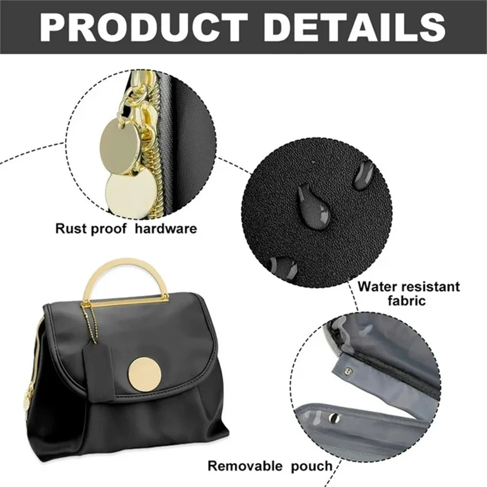 Travel Toiletry Bag Waterproof Makeup Organizer with Hook Hanging Cosmetic Case - Black - 3