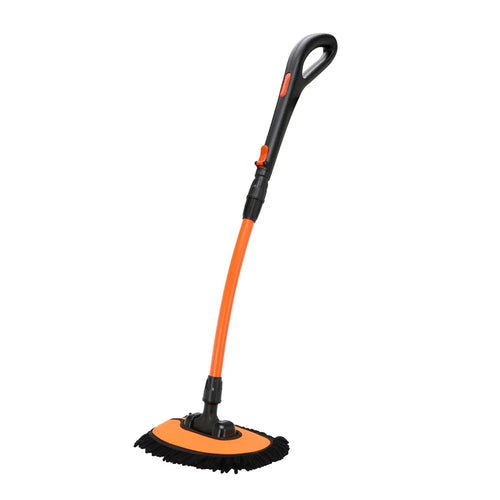 Curved Car Cleaning Brush 15 Degree Bend Extendable Handle Car Cleaning Mop - Orange - 1