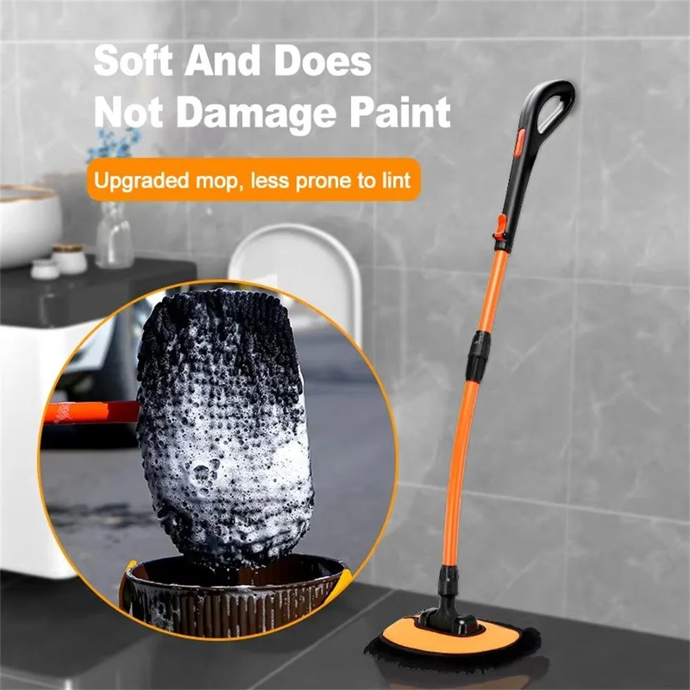 Curved Car Cleaning Brush 15 Degree Bend Extendable Handle Car Cleaning Mop - Orange - 5